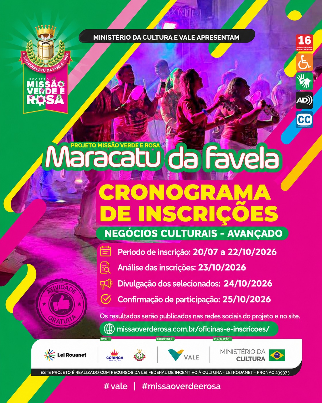 Cronograma — Negócios Culturais – Módulo Avançado